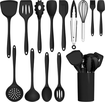 14-piece silicone kitchen utensils set for cooking and baking