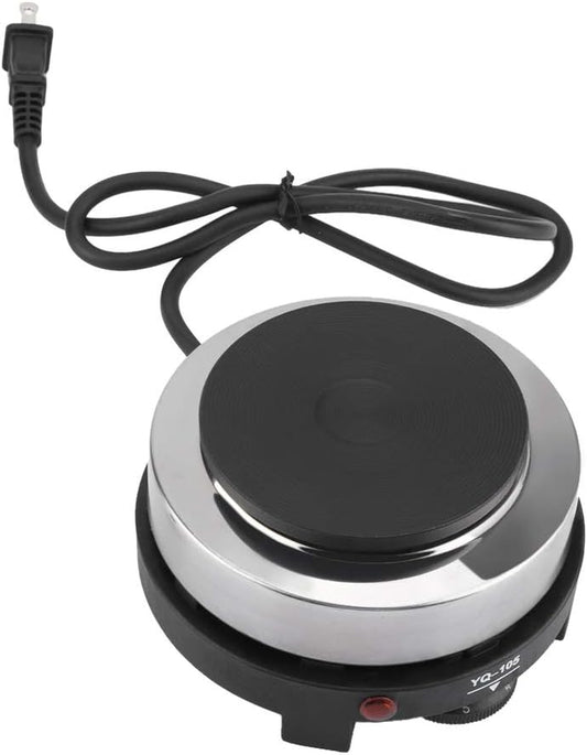 Small Hot Plate Mini Hot Plate, 500W Hot Plate Electric Moka Pot | 110V Single Burner Portable Stove Cooktop Coffee Heater Water Heat Adjustable Temperature for RV Dorm Outdoor Camping Kitchen